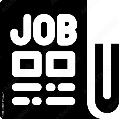 job offer glyph icon. Strong and solid vector icon for websites, mobile interfaces, presentations, and visual branding. High quality and easy to edit.