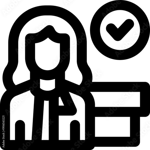 stewardess line icon. Clean and minimalist vector icon for websites, mobile apps, presentations, and logos. Fully scalable and customizable for any project.