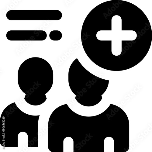 new employee glyph icon. Strong and solid vector icon for websites, mobile interfaces, presentations, and visual branding. High quality and easy to edit.