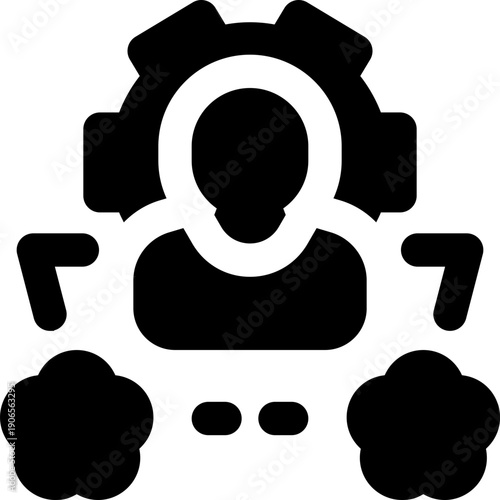 talent management glyph icon. Strong and solid vector icon for websites, mobile interfaces, presentations, and visual branding. High quality and easy to edit.