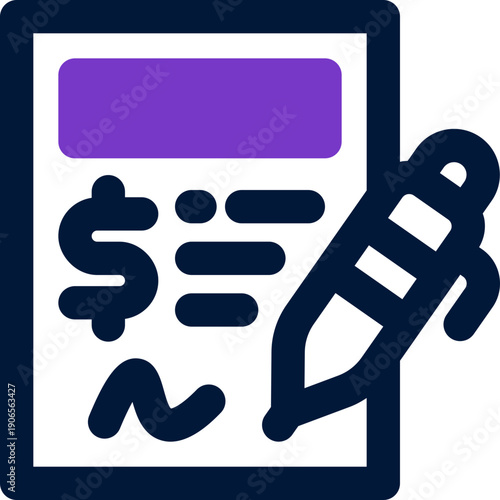 contract duotone icon. Sleek and modern vector icon for websites, mobile apps, marketing materials, and corporate design. Fully scalable and ready to use.