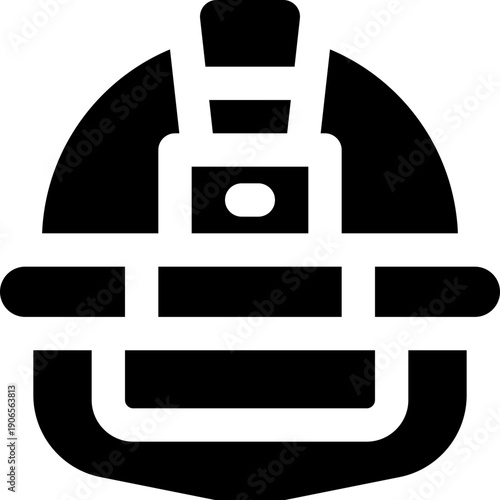 firefighter helmet glyph icon. Strong and solid vector icon for websites, mobile interfaces, presentations, and visual branding. High quality and easy to edit.