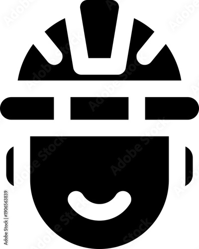 head protection glyph icon. Strong and solid vector icon for websites, mobile interfaces, presentations, and visual branding. High quality and easy to edit.