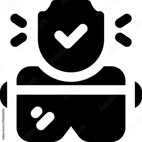 safety glass glyph icon. Strong and solid vector icon for websites, mobile interfaces, presentations, and visual branding. High quality and easy to edit.