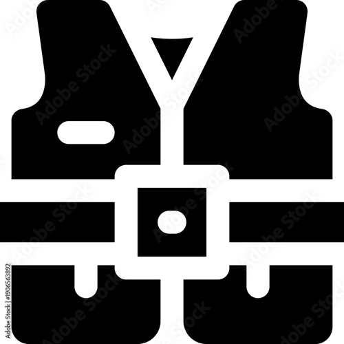 life jacket glyph icon. Strong and solid vector icon for websites, mobile interfaces, presentations, and visual branding. High quality and easy to edit.