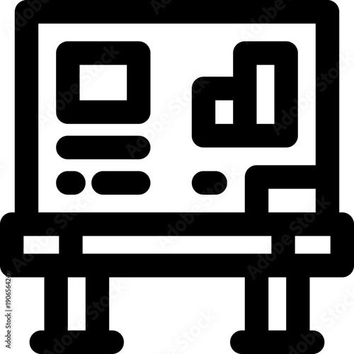 whiteboard line icon. Clean and minimalist vector icon for websites, mobile apps, presentations, and logos. Fully scalable and customizable for any project.