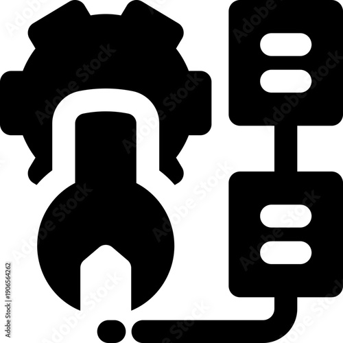 management service glyph icon. Strong and solid vector icon for websites, mobile interfaces, presentations, and visual branding. High quality and easy to edit.