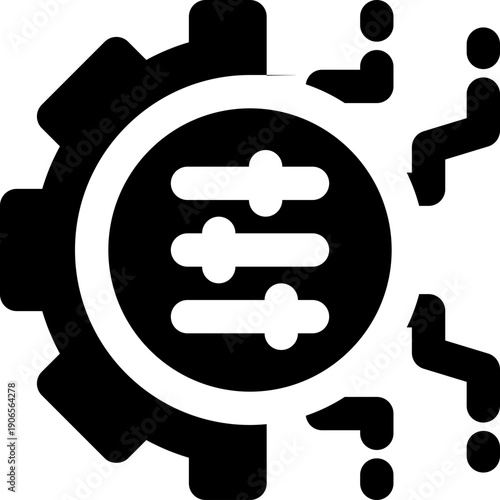 setting glyph icon. Strong and solid vector icon for websites, mobile interfaces, presentations, and visual branding. High quality and easy to edit.