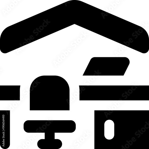 home office glyph icon. Strong and solid vector icon for websites, mobile interfaces, presentations, and visual branding. High quality and easy to edit.