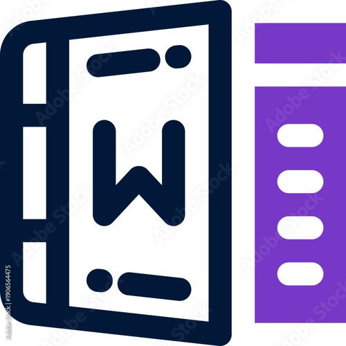 word duotone icon. Sleek and modern vector icon for websites, mobile apps, marketing materials, and corporate design. Fully scalable and ready to use.