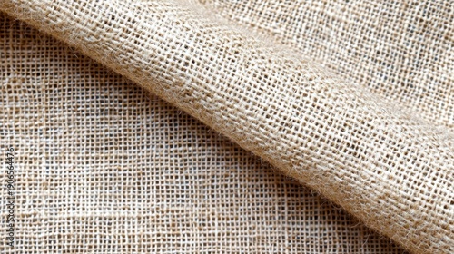 A close-up view of a piece of burlap fabric.