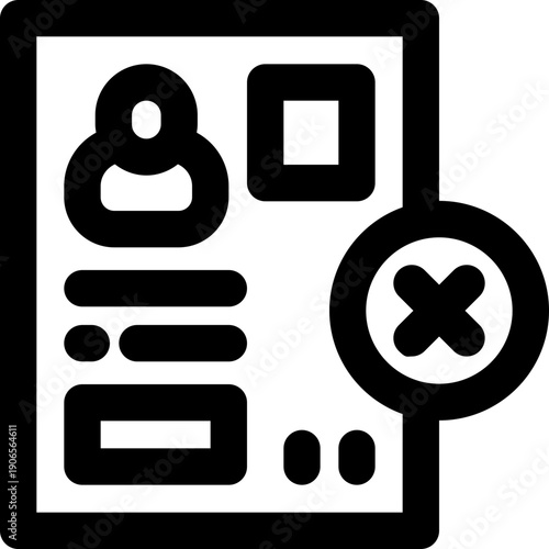 rejected line icon. Clean and minimalist vector icon for websites, mobile apps, presentations, and logos. Fully scalable and customizable for any project.