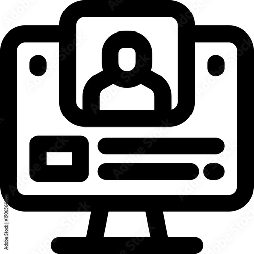 online recruitment line icon. Clean and minimalist vector icon for websites, mobile apps, presentations, and logos. Fully scalable and customizable for any project.