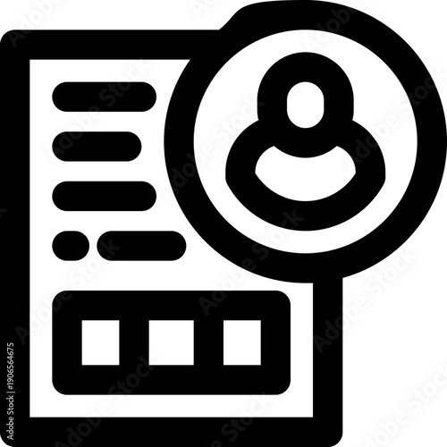 resume line icon. Clean and minimalist vector icon for websites, mobile apps, presentations, and logos. Fully scalable and customizable for any project.