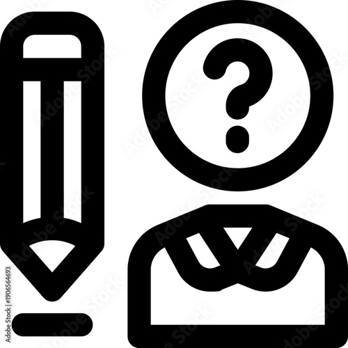 candidate line icon. Clean and minimalist vector icon for websites, mobile apps, presentations, and logos. Fully scalable and customizable for any project.