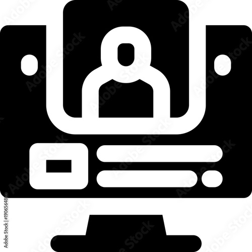 online recruitment glyph icon. Strong and solid vector icon for websites, mobile interfaces, presentations, and visual branding. High quality and easy to edit.