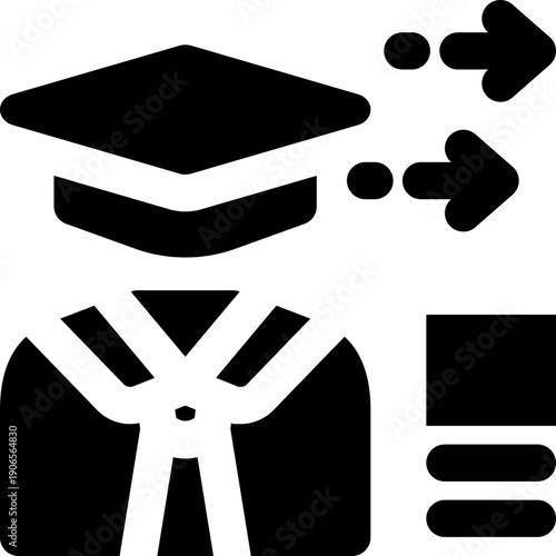 apprentice glyph icon. Strong and solid vector icon for websites, mobile interfaces, presentations, and visual branding. High quality and easy to edit.