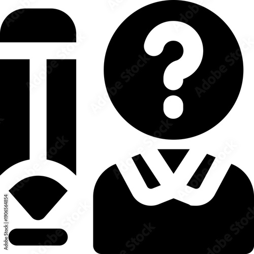 candidate glyph icon. Strong and solid vector icon for websites, mobile interfaces, presentations, and visual branding. High quality and easy to edit.