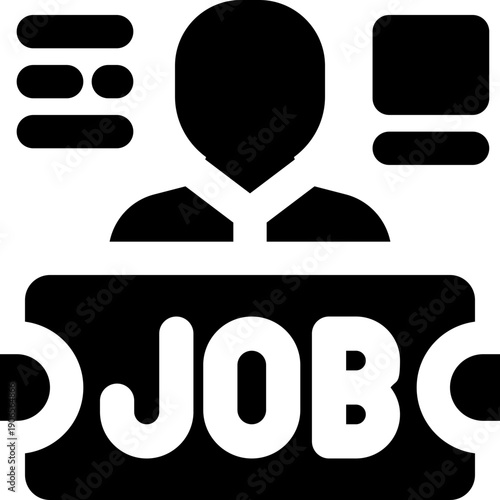 job fair glyph icon. Strong and solid vector icon for websites, mobile interfaces, presentations, and visual branding. High quality and easy to edit.