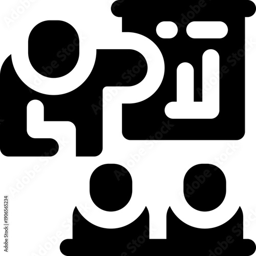 briefing glyph icon. Strong and solid vector icon for websites, mobile interfaces, presentations, and visual branding. High quality and easy to edit.