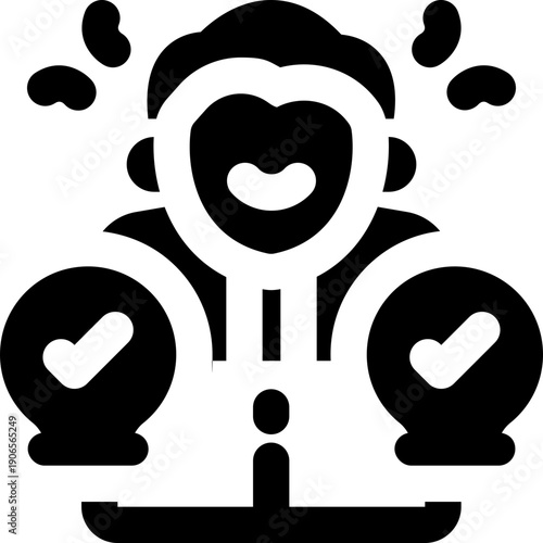 competency glyph icon. Strong and solid vector icon for websites, mobile interfaces, presentations, and visual branding. High quality and easy to edit.