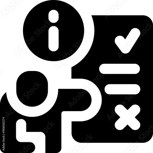 evaluation glyph icon. Strong and solid vector icon for websites, mobile interfaces, presentations, and visual branding. High quality and easy to edit.