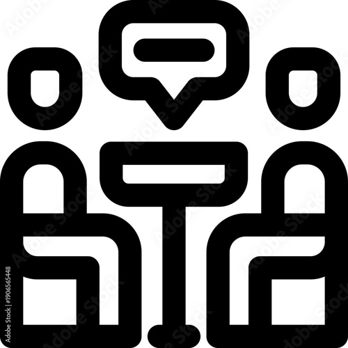 job interview line icon. Clean and minimalist vector icon for websites, mobile apps, presentations, and logos. Fully scalable and customizable for any project.