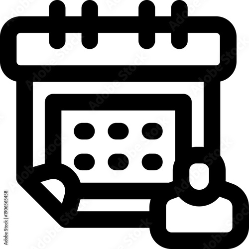 appointment line icon. Clean and minimalist vector icon for websites, mobile apps, presentations, and logos. Fully scalable and customizable for any project.