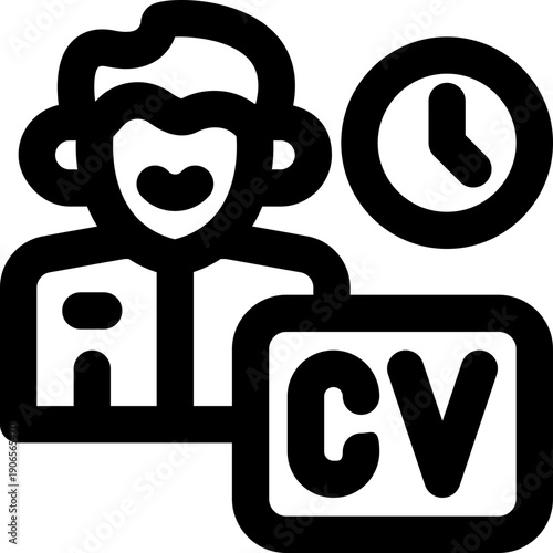 job applicant line icon. Clean and minimalist vector icon for websites, mobile apps, presentations, and logos. Fully scalable and customizable for any project.