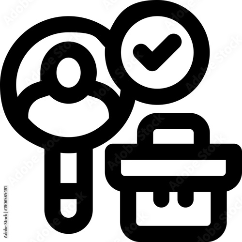 recruitment line icon. Clean and minimalist vector icon for websites, mobile apps, presentations, and logos. Fully scalable and customizable for any project.