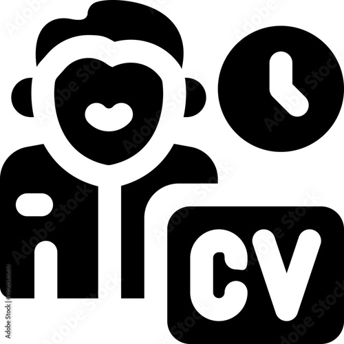 job applicant glyph icon. Strong and solid vector icon for websites, mobile interfaces, presentations, and visual branding. High quality and easy to edit.