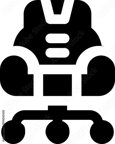 office chair glyph icon. Strong and solid vector icon for websites, mobile interfaces, presentations, and visual branding. High quality and easy to edit.