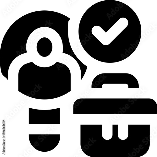 recruitment glyph icon. Strong and solid vector icon for websites, mobile interfaces, presentations, and visual branding. High quality and easy to edit.