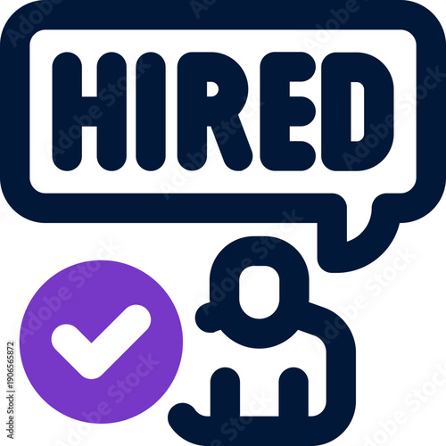 hired duotone icon. Sleek and modern vector icon for websites, mobile apps, marketing materials, and corporate design. Fully scalable and ready to use.