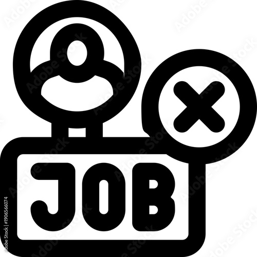 no vacancy line icon. Clean and minimalist vector icon for websites, mobile apps, presentations, and logos. Fully scalable and customizable for any project.