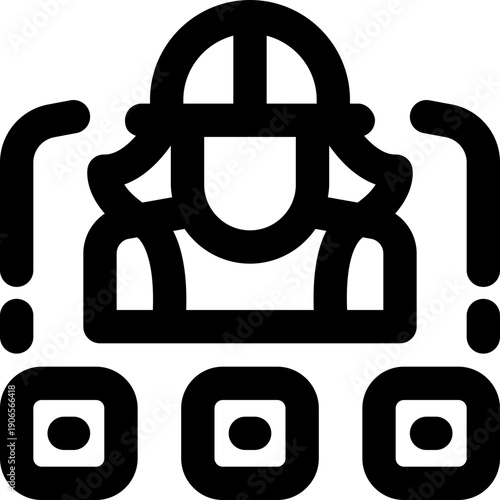 work division line icon. Clean and minimalist vector icon for websites, mobile apps, presentations, and logos. Fully scalable and customizable for any project.