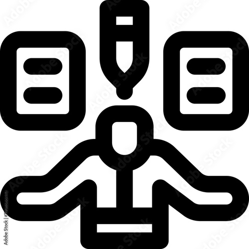 responsibility line icon. Clean and minimalist vector icon for websites, mobile apps, presentations, and logos. Fully scalable and customizable for any project.