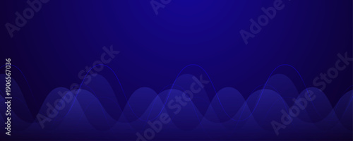 Abstract blue overlapping translucent sine waves on dark background