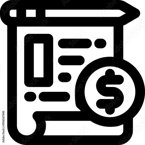 tax line icon. Clean and minimalist vector icon for websites, mobile apps, presentations, and logos. Fully scalable and customizable for any project.