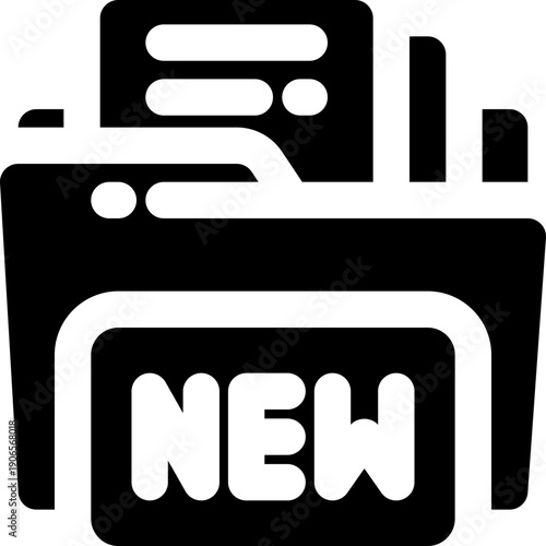 new project glyph icon. Strong and solid vector icon for websites, mobile interfaces, presentations, and visual branding. High quality and easy to edit.