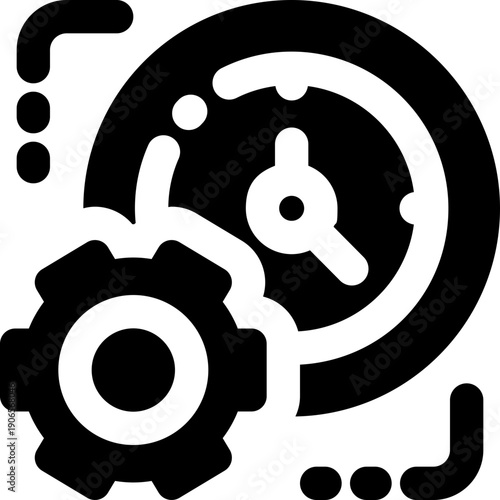 time management glyph icon. Strong and solid vector icon for websites, mobile interfaces, presentations, and visual branding. High quality and easy to edit.