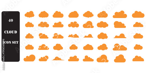 Cloud computing icon. Line, glyph and filled outline colorful version, abstract cloud outline and filled vector sign. Symbol, logo illustration. Different style icons set. Vector graphics