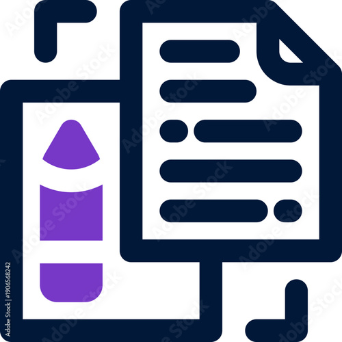 edit document duotone icon. Sleek and modern vector icon for websites, mobile apps, marketing materials, and corporate design. Fully scalable and ready to use.