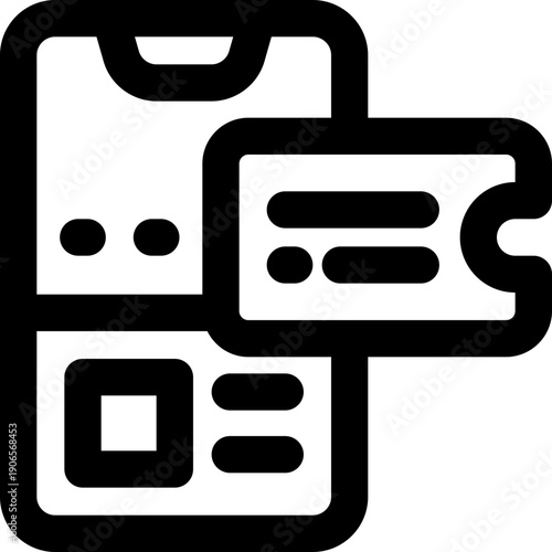 online ticket line icon. Clean and minimalist vector icon for websites, mobile apps, presentations, and logos. Fully scalable and customizable for any project.