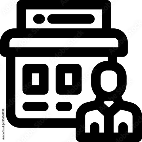 organizer line icon. Clean and minimalist vector icon for websites, mobile apps, presentations, and logos. Fully scalable and customizable for any project.