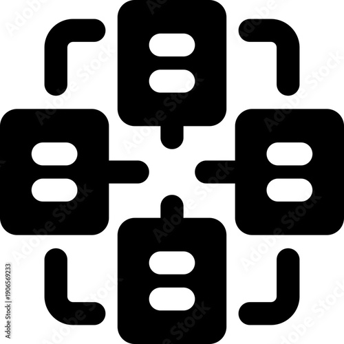 workflow glyph icon. Strong and solid vector icon for websites, mobile interfaces, presentations, and visual branding. High quality and easy to edit.