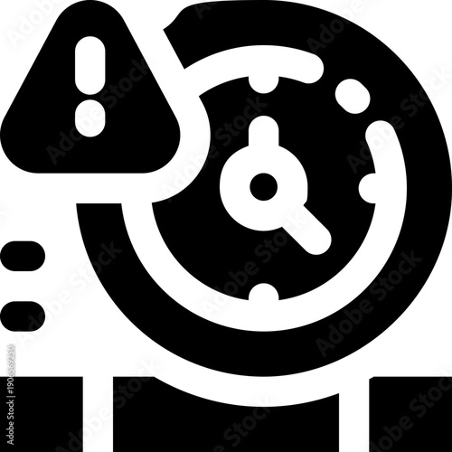 delay glyph icon. Strong and solid vector icon for websites, mobile interfaces, presentations, and visual branding. High quality and easy to edit.