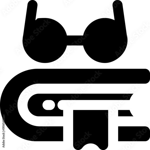 reading glyph icon. Strong and solid vector icon for websites, mobile interfaces, presentations, and visual branding. High quality and easy to edit.