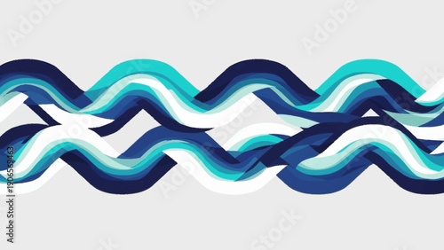 Abstract wavy lines illustration with blue and white colors.