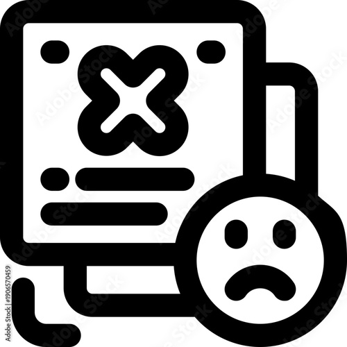 disapprove line icon. Clean and minimalist vector icon for websites, mobile apps, presentations, and logos. Fully scalable and customizable for any project.